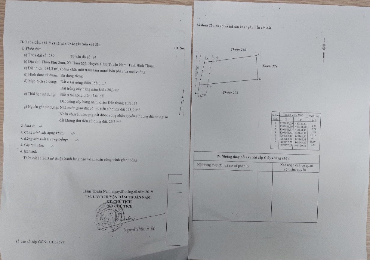 Bán nhanh đất thổ cư  Hàm Mỹ